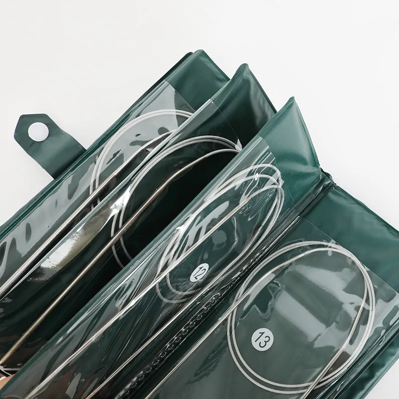 Круговой вязальный крючок из нержавеющей стали набор для переплетения игла