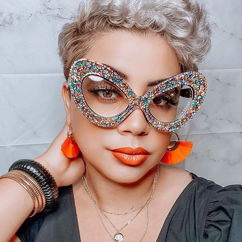 

Очки женские в металлической оправе кошачий глаз, с прозрачными линзами