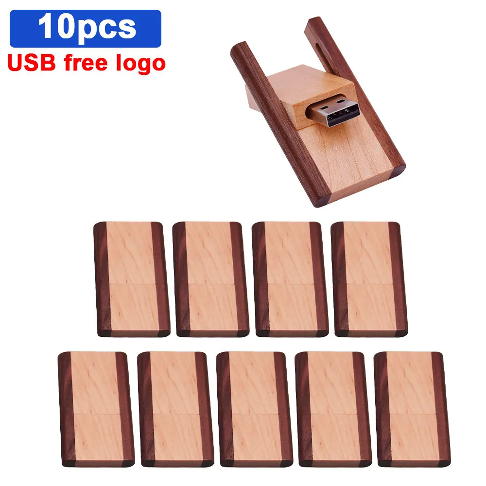 

10pcs wooden USB flash drive creative gift wood u disk bamboo pendrive 4GB 8GB 16GB 32GB64GB 128gb flash u disk free custom logo