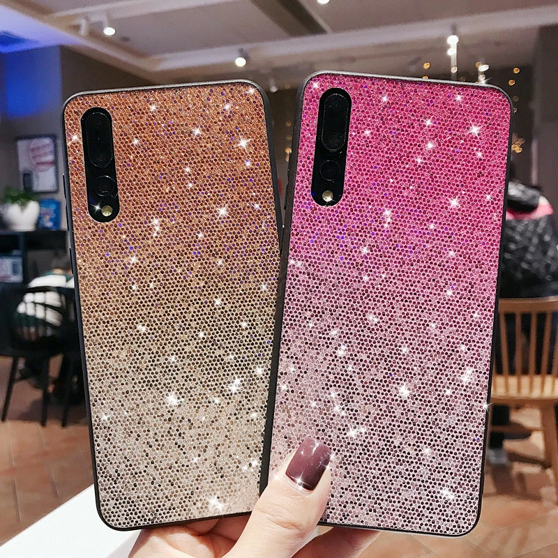 Градиентный блестящий чехол для телефона Huawei P SMART 2019 P20 P30 P40 Honor 9A 8X 10I 9 Lite 8A чехлы
