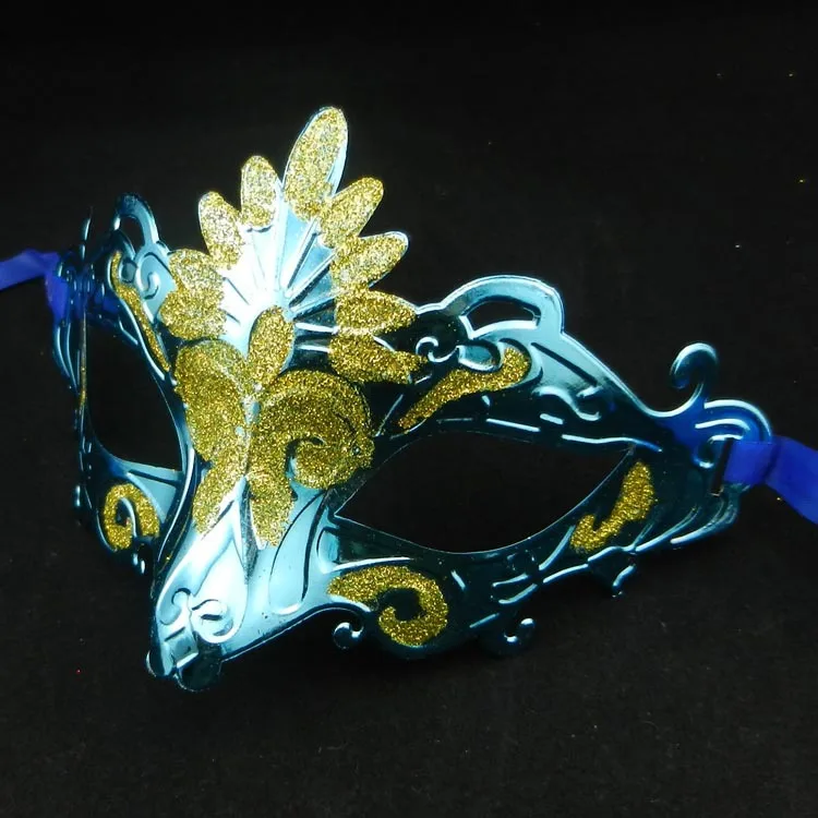 Цветная маска павлина с рисунком или узором маленькая для маскарада