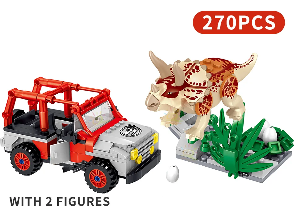 270 шт Jurassiccss динозавр Triceratops WorldLY парк модель строительные блоки город Steally яйца