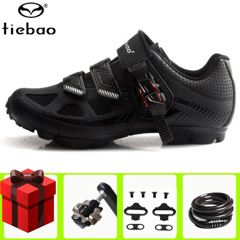 add all Tiebao велосипедная обувь MTB SPD набор педалей для езды на велосипеде обувь мужские самозакрывающиеся дышащие кроссовки для горного велосипеда - Цвет: add all
