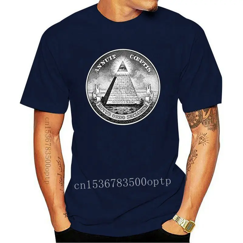 Illuminati Mason Mason dolar piramit göz T gömlek erkek kadın Unisex kısa kollu pamuk T-Shirt ücretsiz kargo üst TEE