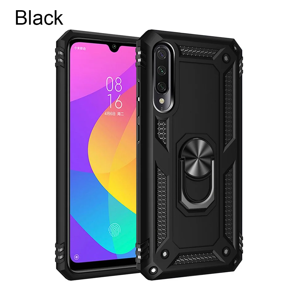 balck Роскошный бронированный металлический чехол для телефона Xiaomi Redmi 7A Note 7 8 K20 Pro для Xiaomi 9T Pro A3 Lite CC9E 9 SE силиконовый бампер чехол - Цвет: balck