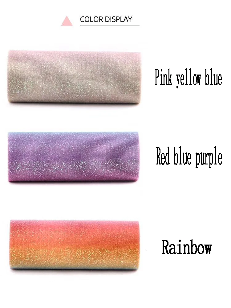 10Y Радуга тюль с блестками в рулонах для настольная дорожка стул створки