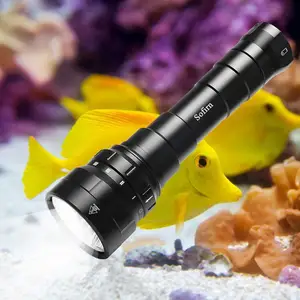 sofirn df60 6cree xp l2 led 6000 lumen diving flashlight with 2 26650 batteries and charger underwater torch light free global shipping