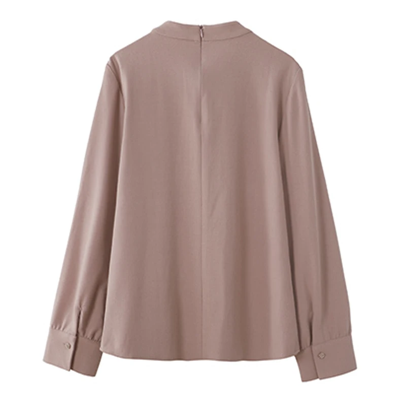 Блузка Для женщин Blusas Mujer De Moda 2021 с длинным рукавом блузка бантик воротник-стойка