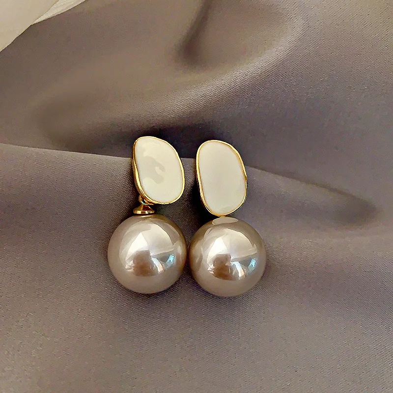 Женские длинные висячие серьги Exknl круглые вечерние с искусственным жемчугом 2020 |