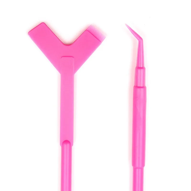 

10Pcs Lashes Extension Hot Glue Spoon Y Shape Comb Brush Lash Lifting Curler Applicator 2 Way Plastic Eyelash Perming Stick Tool