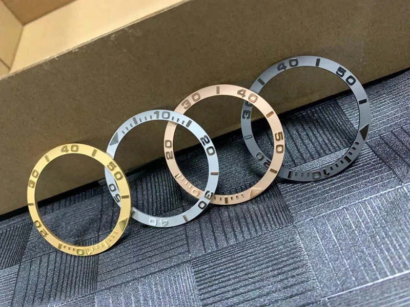 

Zirconia Ceramic Watch Bezel Silver Black Gold Waterproof Watches Cover Ring Mouth Scale Ring Accessories 38*31.8*1.2mm Unisex