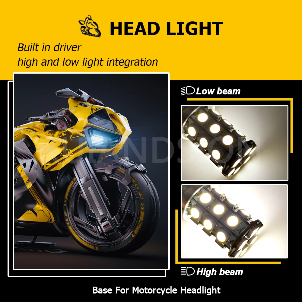 Лампы Налобные светодиодные H6 BA20d для мотоцикла 6 в 12 В 4300 К 5050SMD 27 |