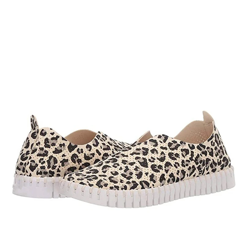 

Women's Flats Slip On Leopard PU Leather Non Slip Casual Fashion Women Shoes Female Shallow Platform Ladies Footwear 2020 New