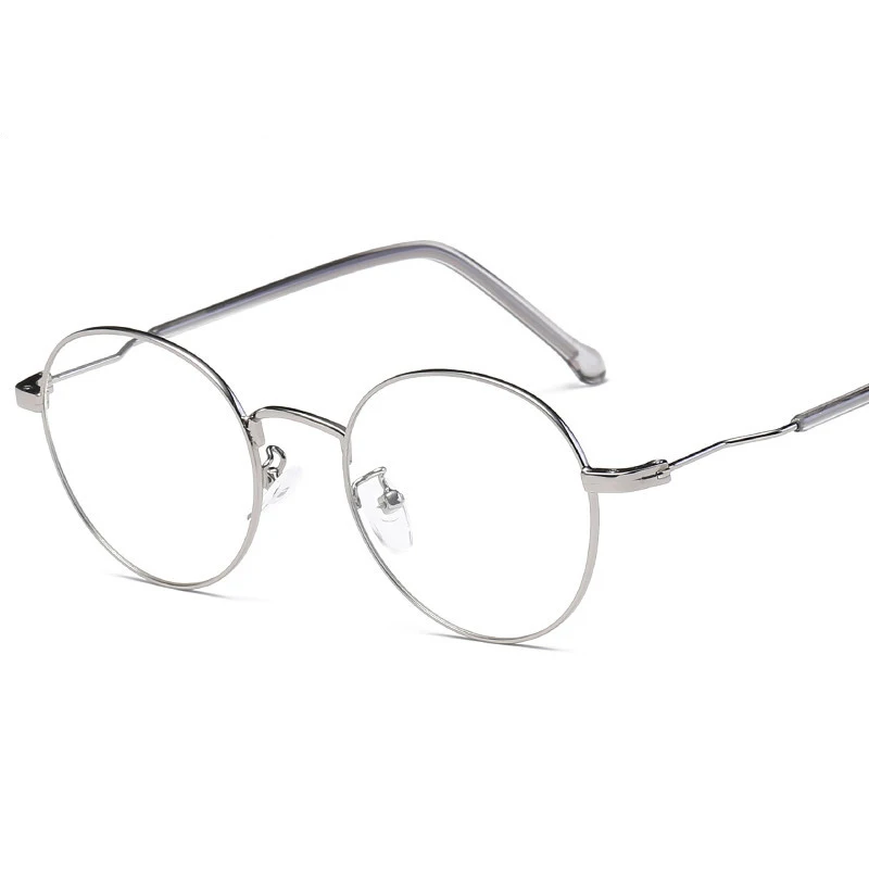 New Flat Light Microscope Retro Round Metal Frame Glasses Student Myopic | Аксессуары для одежды