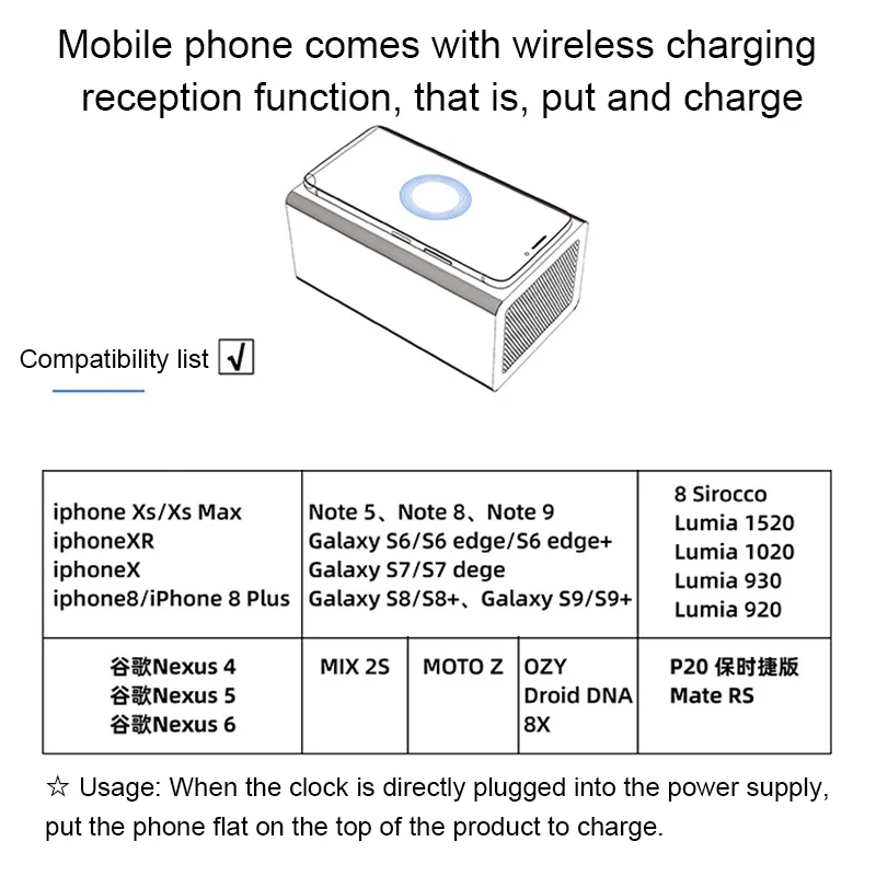 

NEW Bluetooth Speaker Mobile Phone Wireless Fast Charging Smart Digital Alarm Sound Control Humidity Temperature Display