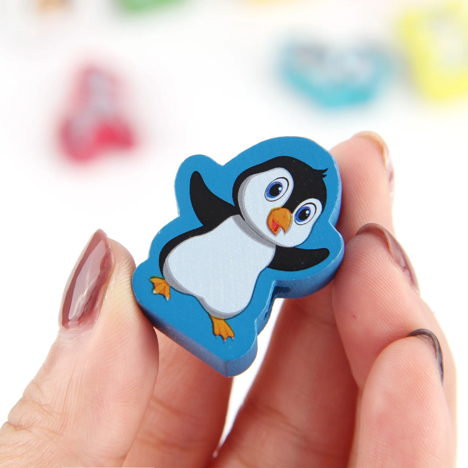 Детские 26 шт. Монтессори DIY Цветной деревянные мультфильм Животные в форме