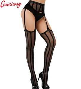 Новое поступление, искусственные сексуальные черные чулки в Вертикальную Полоску с высокой талией, чулки в сеточку, пояса для чулок, колготки