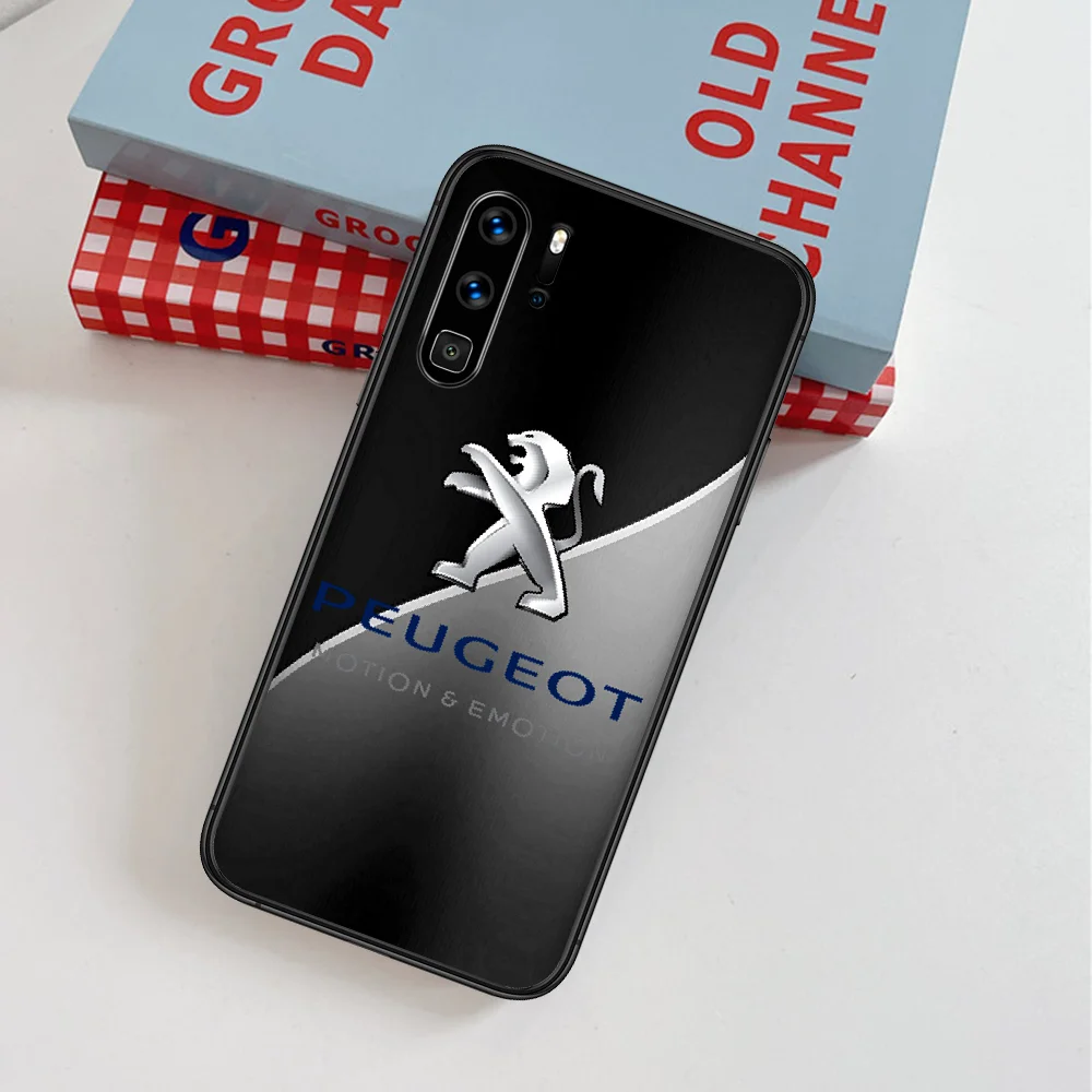 

PEUGEAT Luxury Sport Car Phone Case For Huawei P Mate Smart 10 20 30 40 Lite Z 2019 Pro black Etui Soft Cell Silicone Bumper Tpu