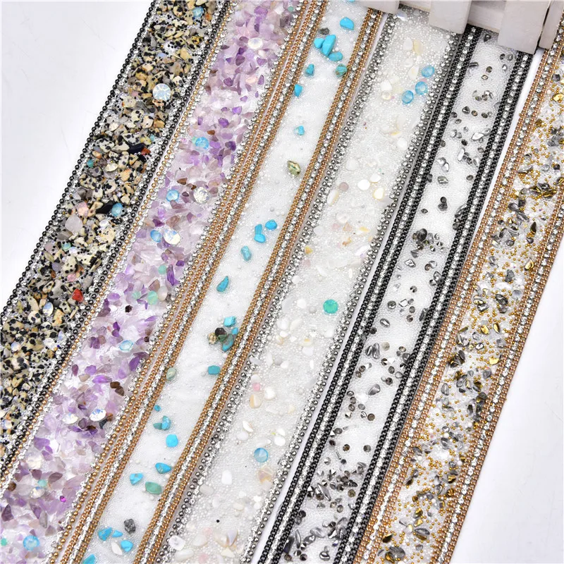 Лента горячей фиксации 3 5 см в ширину гравий стразы свадебная Аппликация из