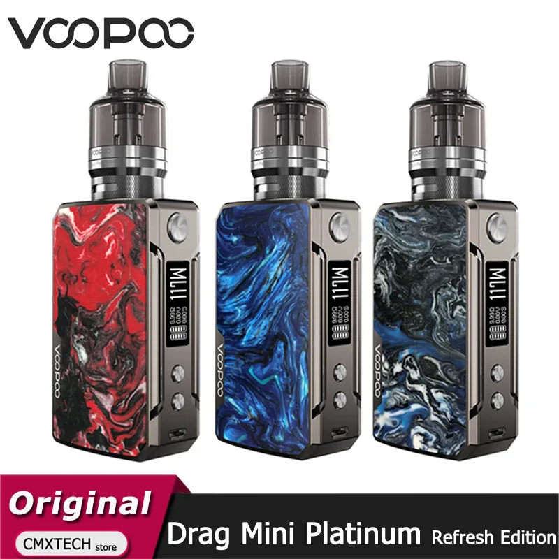 Электронная сигарета VOOPOO DRAG Mini Комплект из платины Refresh Edition 117 Вт вейп с батареей