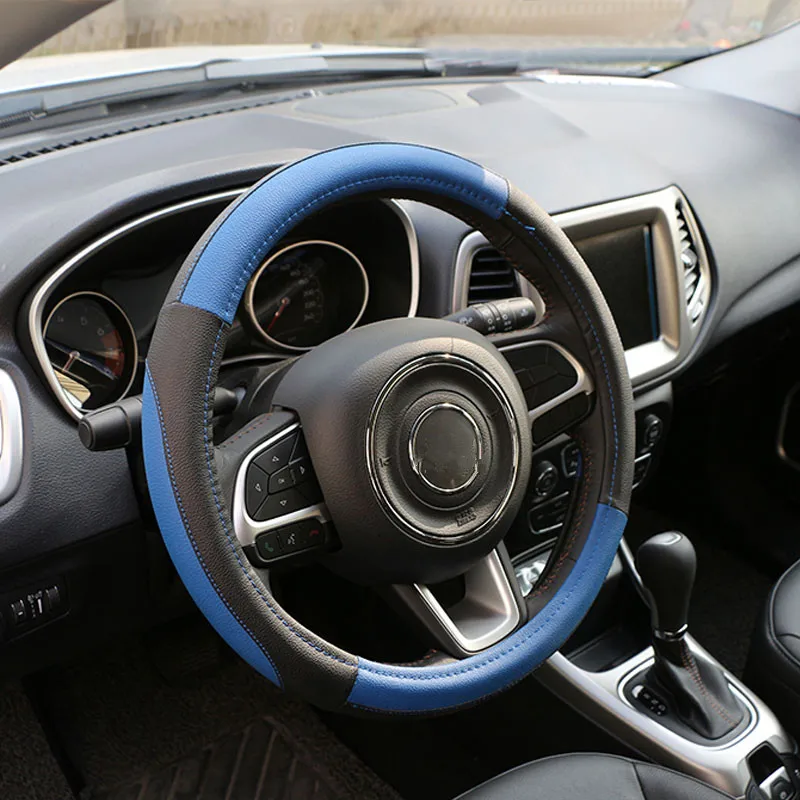 37-38 см трендовая кожаная оплетка рулевого колеса без запаха для Citroen C2 C4 C5 Picasso Sega