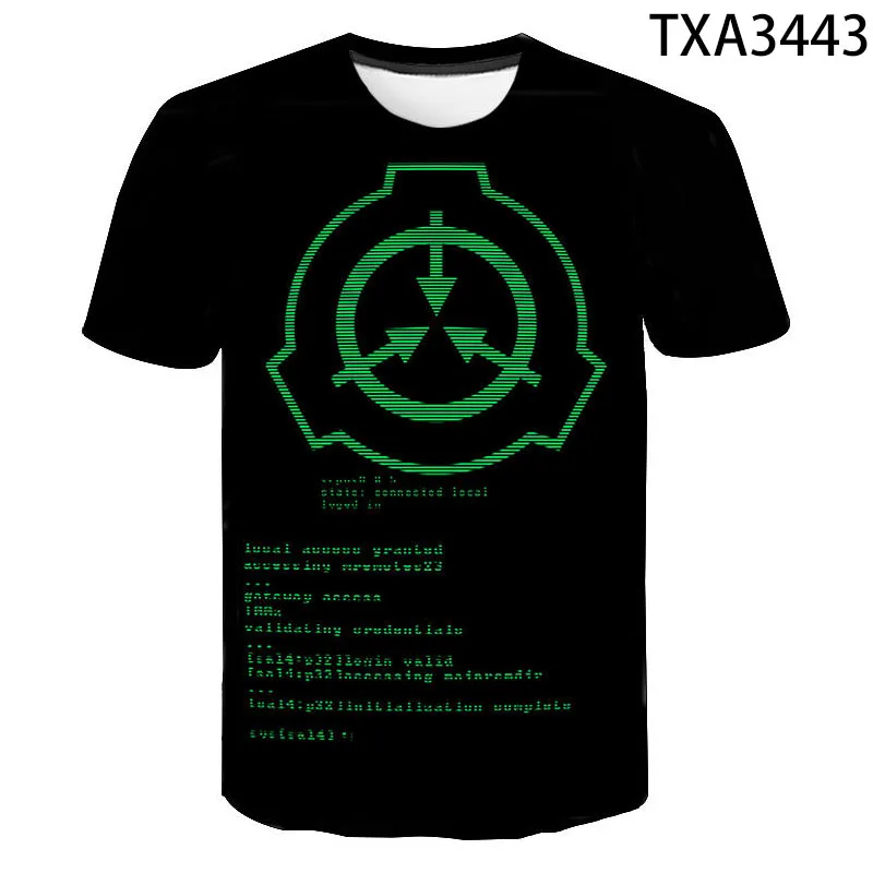 

SCP Foundation Secure Contain Protect Fan SCP Wiki Logo Inspired T-Shirt Men Women Children 3D Print T-shirts Cool Tops Tees