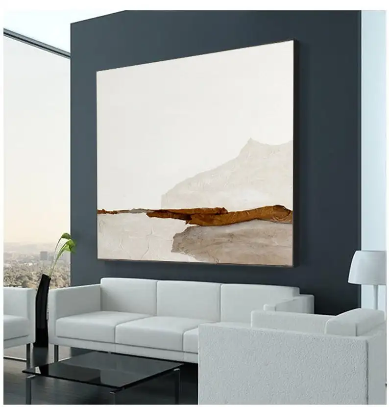

Large Original Beige Abstract Painting For Living Room Contemporary Oil Paintings, Beige Brown Painting, Oversized Art