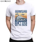 Мужская хлопковая футболка Envmenst, белая футболка с коротким рукавом и надписью marty whatever happens, надпись don't ever go to 2020