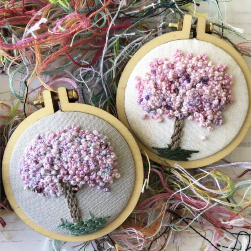 Деревянные Мини-кольца с вышивкой нового типа маленькие кольца ручной строчкой