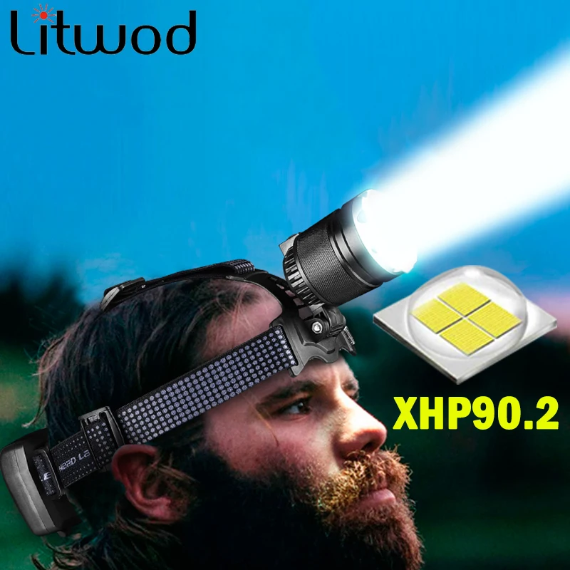 Most Powerful XHP90.2 Led Headlamp Built Cooling Fun Headlight Lamp Head Comping Flashlight Torch Zoom 18650 Rchargeable Battery|Налобные