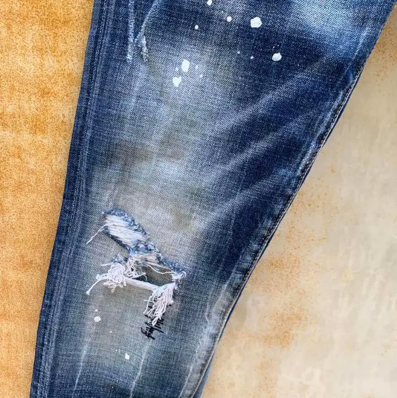 2021 blue pants classic,Authentic DSQUARED2,Retro,Italian brand ,Women/Men Jeans,locomotive,Jogging jeans,DSQ002