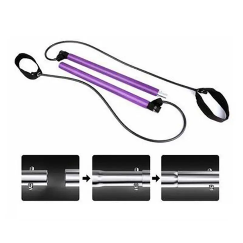 

Multifunction Pilates Resistance Band and Toning Bar Home Gym Portable Total