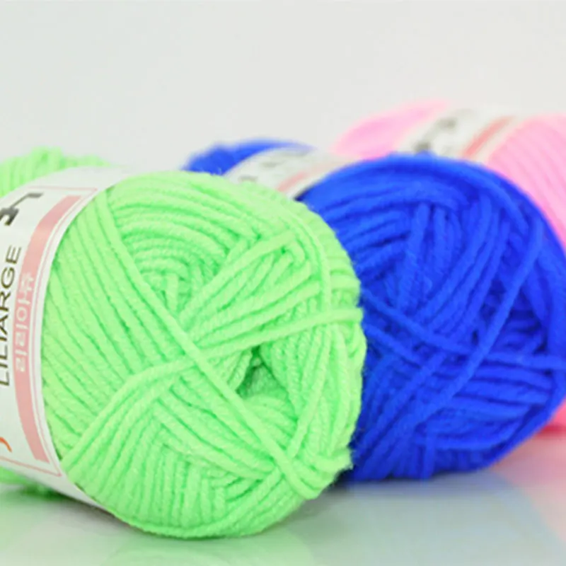 Jiwuo 4 нити молочного хлопка ручной работы Вязание крючком для детей ручная вязка