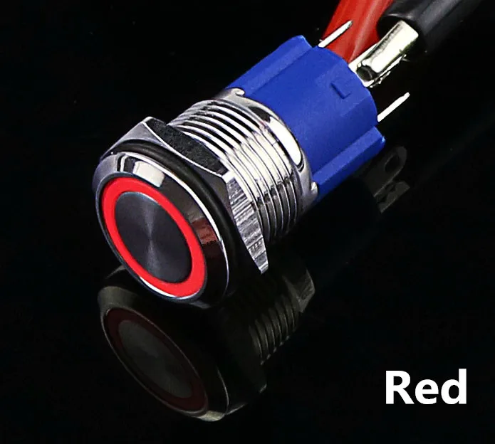 16 мм металлический кнопочный выключатель светодиодный 5V 12V 24V 110V 220V StainlessLess Сталь