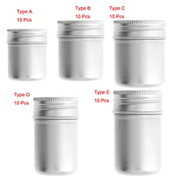 10pc round aluminum jars coffee tea cans metal storage tins containers with lids sealed spice candy box diy lip balm candle pots