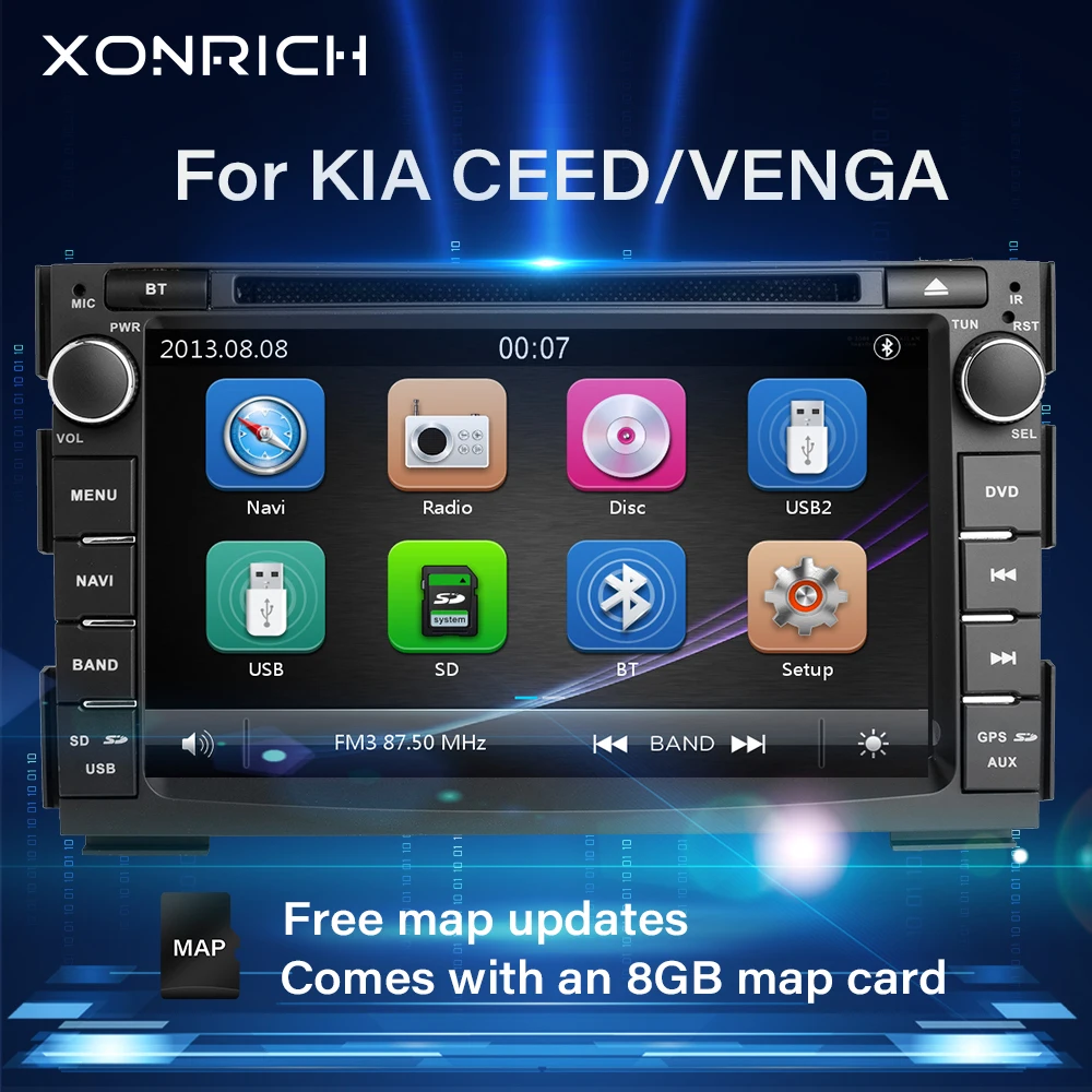 Автомагнитола 2 Din автомобильный DVD плеер для Kia Ceed 2010 2011 2012 Venga мультимедиа GPS