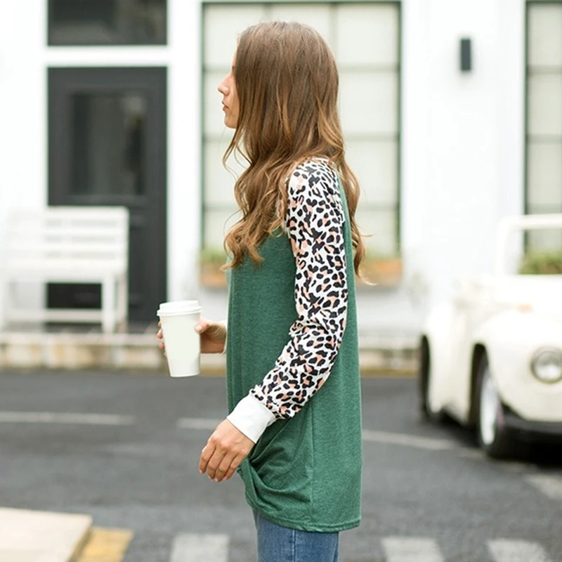 Повседневная Женская футболка с круглым вырезом новая осенне-зимняя модная