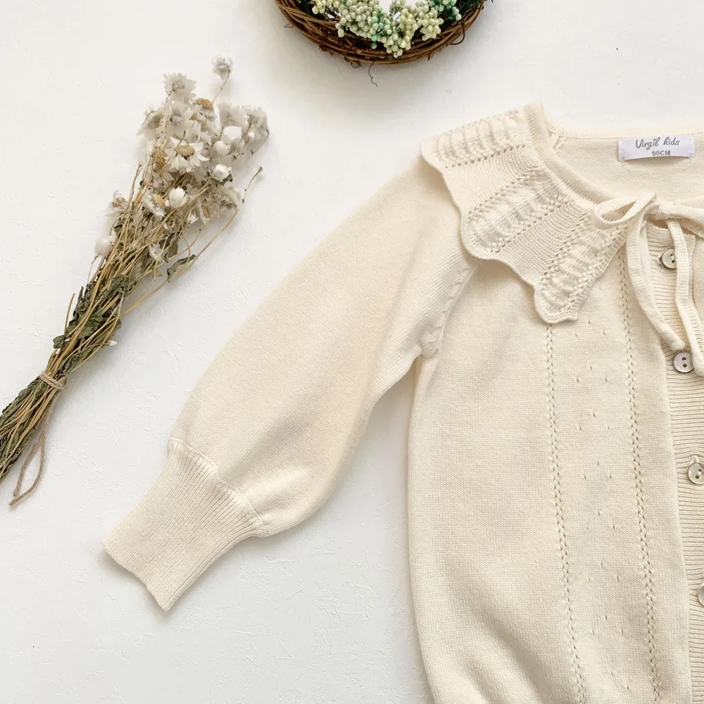 Весна 2022 новинка вязаные свитера для маленьких девочек deer jonmi однотонный