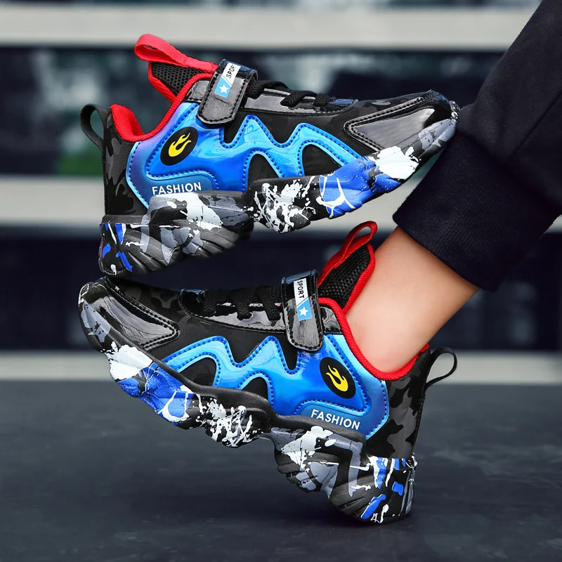 Детские Модные кожаные кроссовки водонепроницаемая Высококачественная