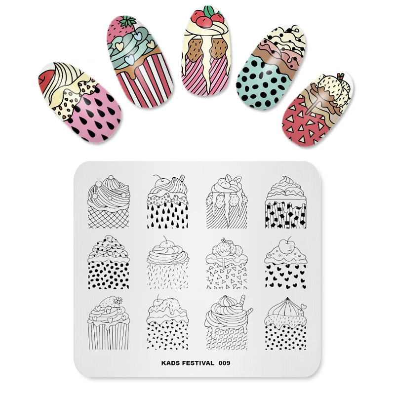 KADS фестиваль 009 конфеты Торт Шаблон трафарет Инструменты для красоты пластина