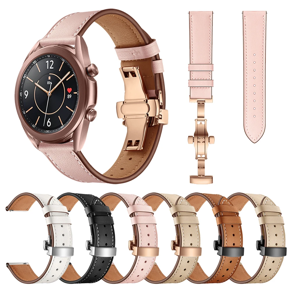 

For Samsung Galaxy Watch Active 2 Watchband Replace Bracelet Leather strap For Samsung Galaxy Watch 3 45mm 41mm smartwatch band