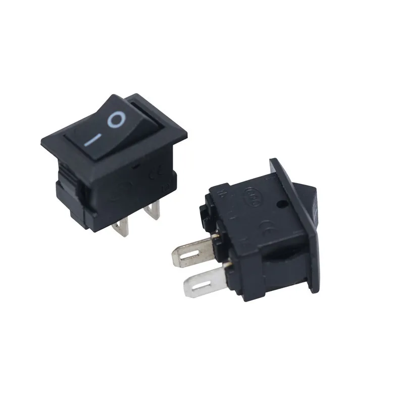 100 шт/300 шт/500 шт кнопочный переключатель 10x15 мм SPST 2Pin 3A 250V KCD1 оснастка вкл/Выкл Лодка кулисный переключатель 10 мм* 15 мм Мини Черный