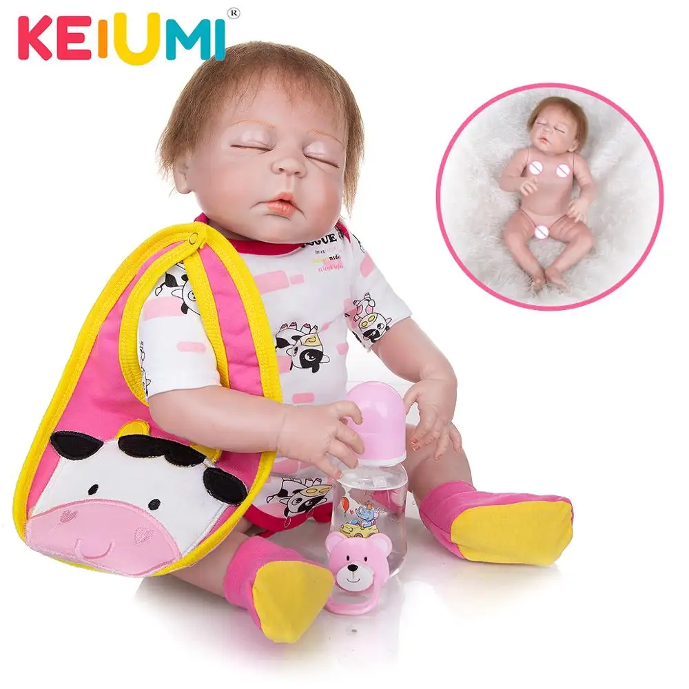 Реалистичная жизнь 23 дюймов Новорожденный ребенок полный Силиконовый тело