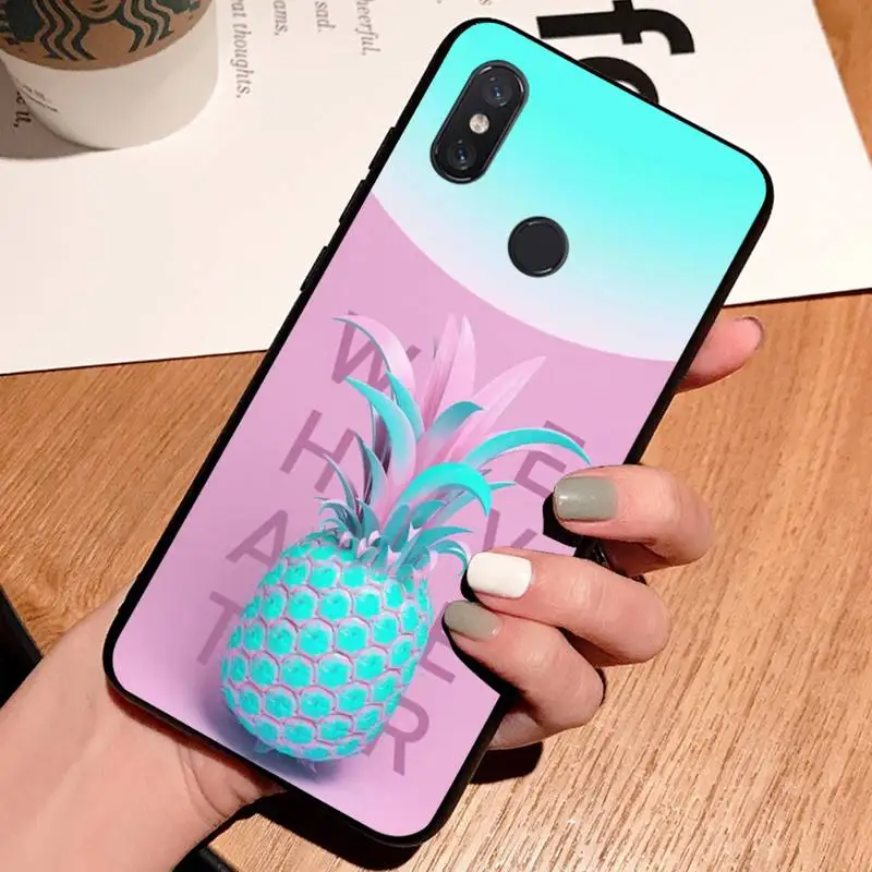 

Pineapple summer fruit Anti-fall luxury mobile Phone Case funda For Xiaomi Redmi note 7 8 9 t k30 max3 9 s 10 pro lite
