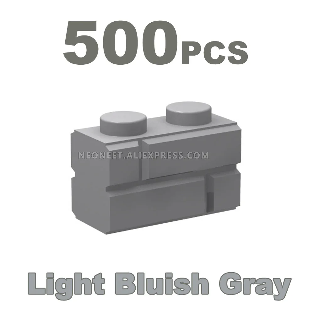 

300/500 1x2 Bricks Wall Light Bluish Gray Brick Building Blocks Minifigues Mega 98283 6000066 MOC My City Street Houses Castle