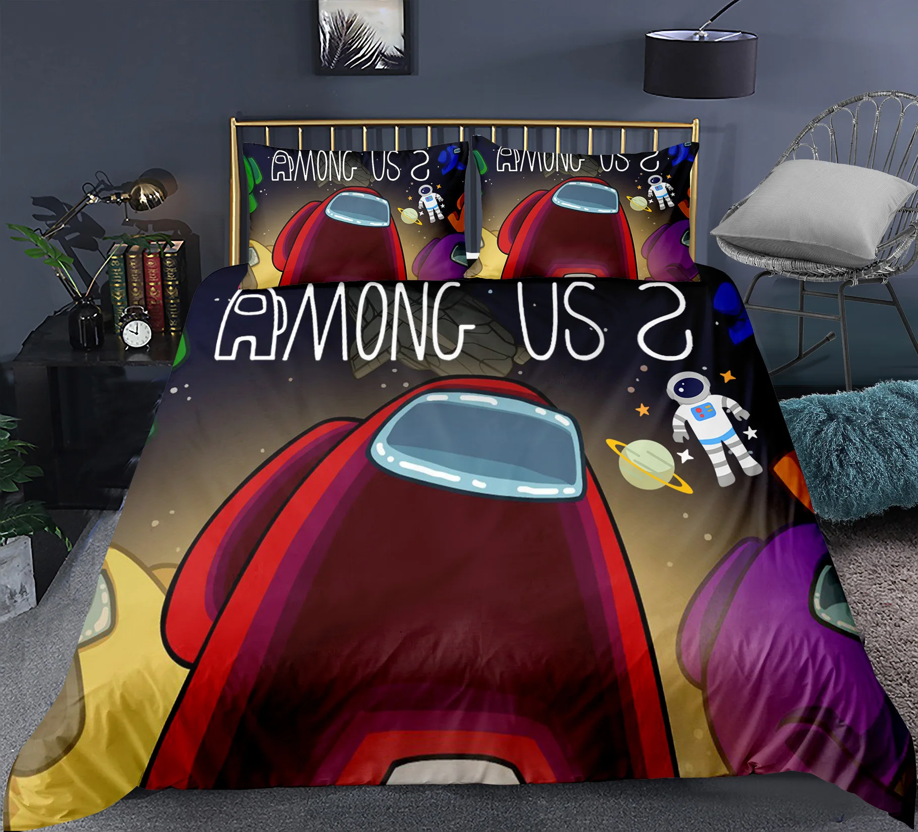 

New Linens Game Figure 3D Print Comforter Bedding Set Kids Duvet Cover Set Cartoon Bed Linen Bedroom Home Textile Luxury Gift