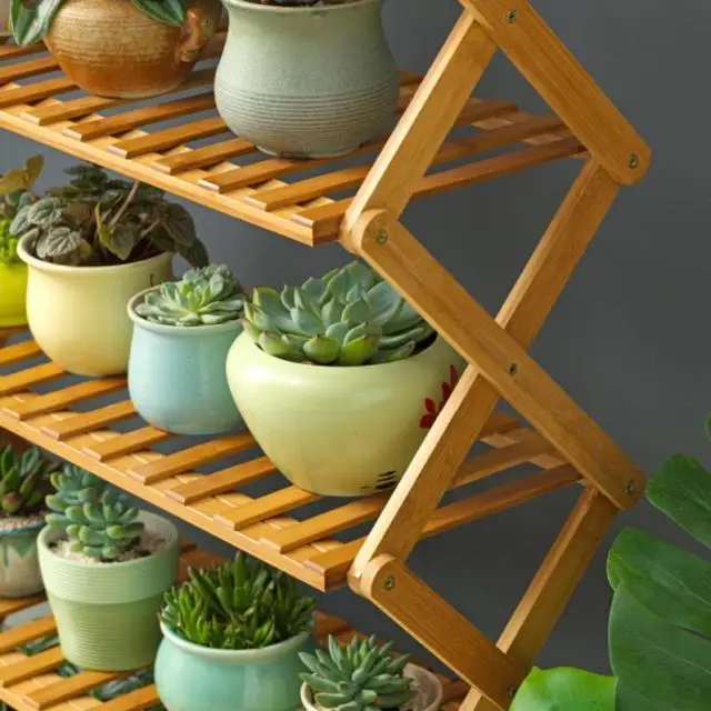 

Foldable Flower Pot Display Rack Corner Storage Multi-layer Holder Shelves Room Organizer for Terrace/Balcony Decoration