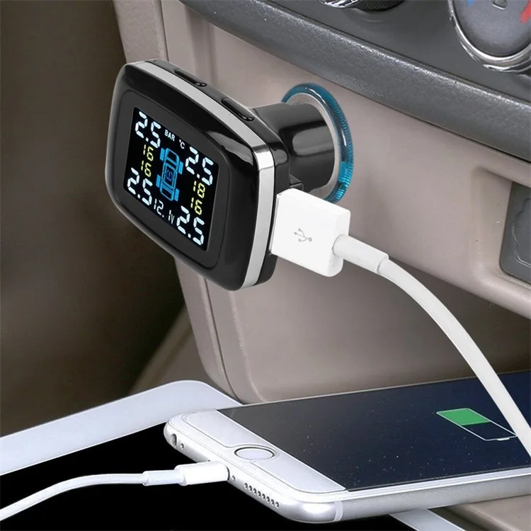 Умный автомобиль TPMS TP620 12 В цифровая система контроля давления в шинах сигнализация давления в шинах внешний/внутренний датчик