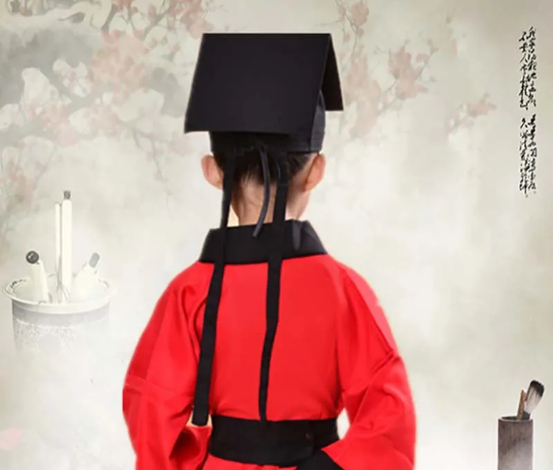 Шапка Hanfu для мужчин и детей Китайская традиционная древняя учительница черная