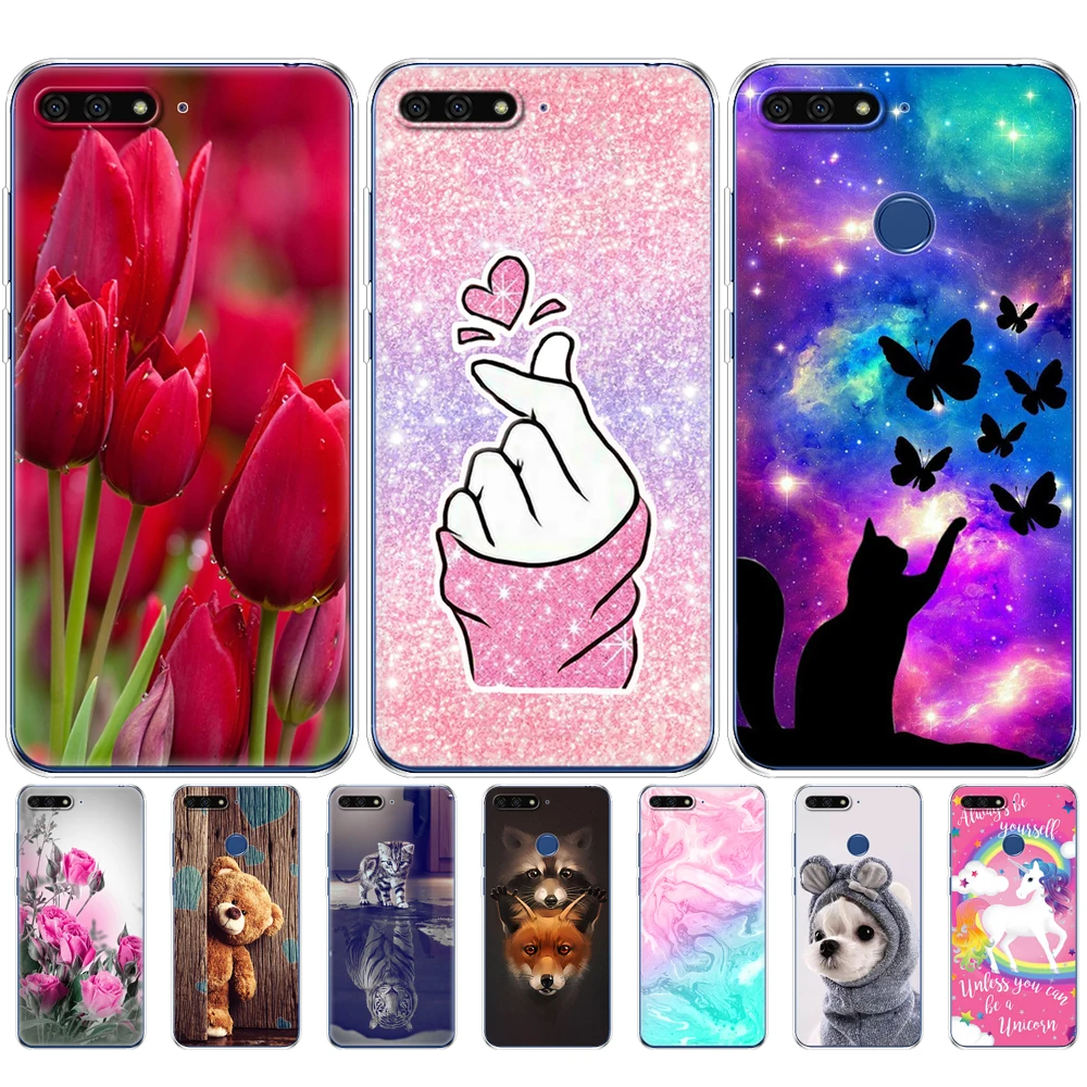 for huawei y6 2018 case 5 7 inch atu l21 silicon soft tpu back phone case cover for huawei y6 prime 2018 protective coque bumper free global shipping